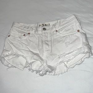 Free People white jean shorts